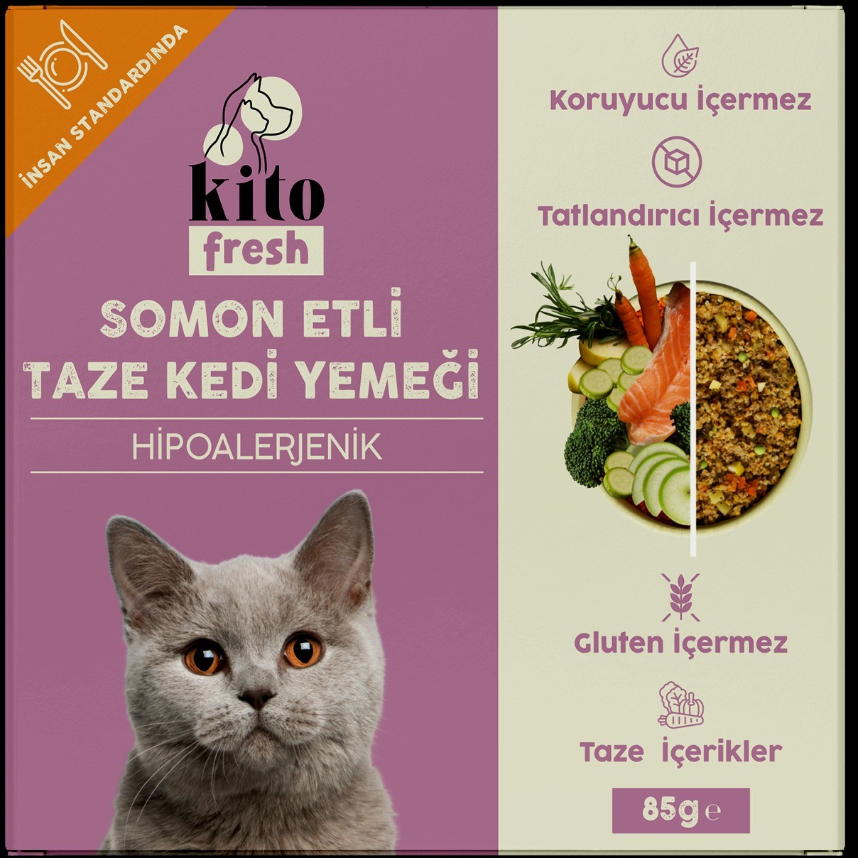 Kito Fresh Somon Etli Kedi Yemeği 85 Gr