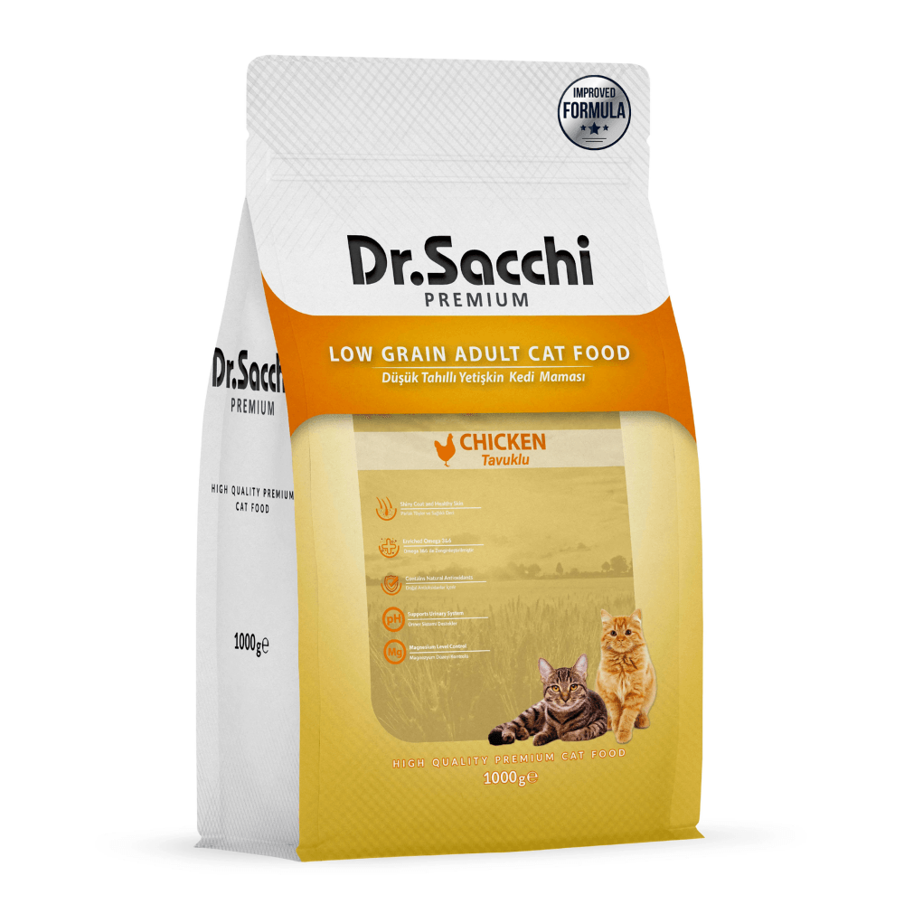 Dr.Sacchı Premıum Düşük Tahıllı Tavuklu Yetişkin Kedi Maması 1 Kg