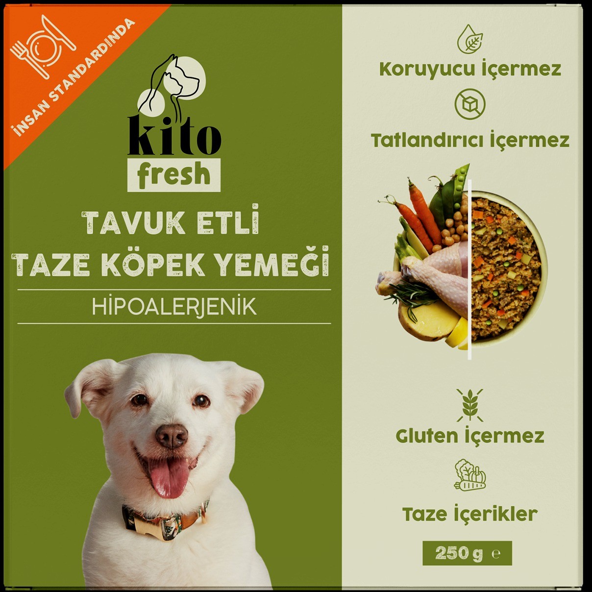 Kito Fresh Tavuk Etli Köpek Yemeği 250 Gr