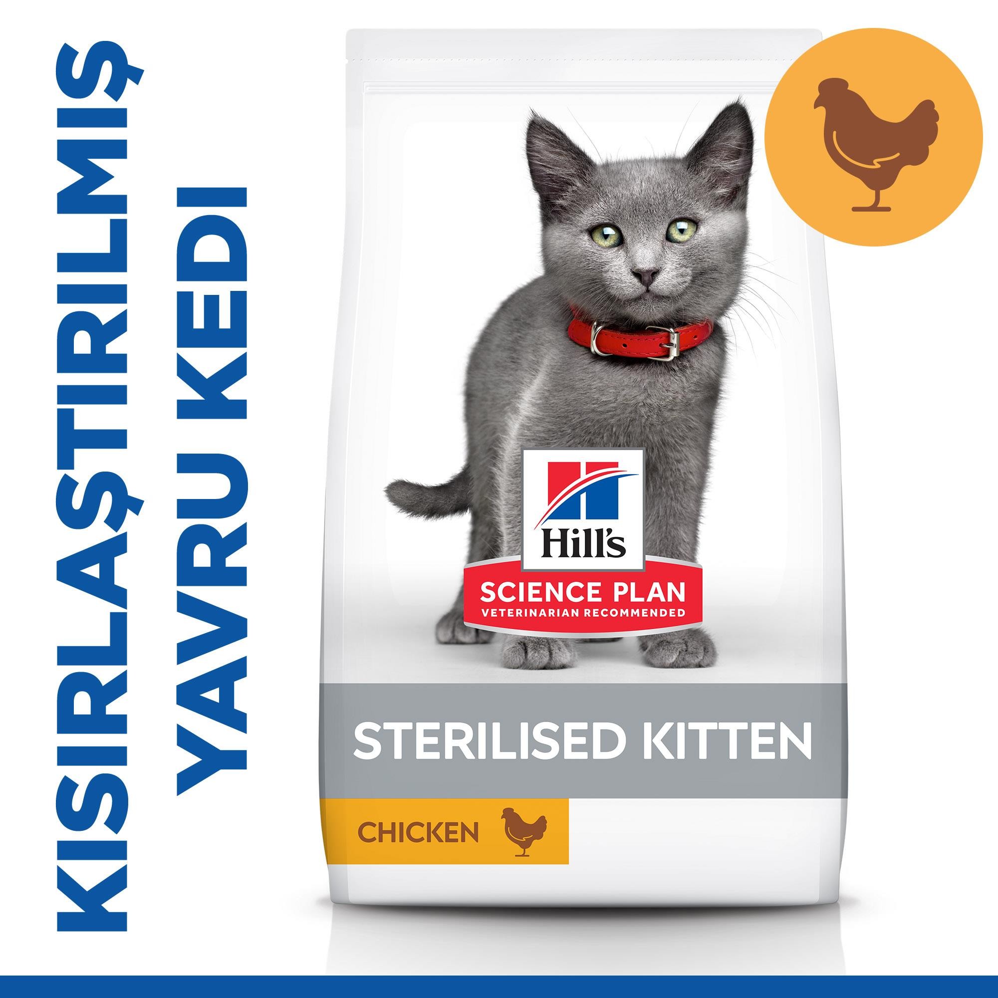 Hill's Sterilised Kitten Tavuk Etli Kısırlaştırılmış Yavru Kedi Maması 3 Kg