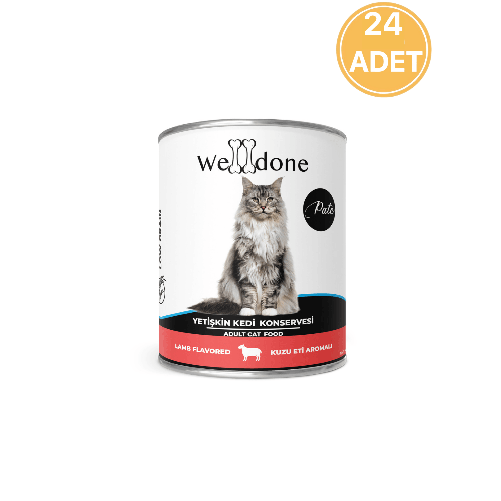 Welldone Kuzu Etli Yetişkin Kedi Konservesi 415 Gr (24 Adet)