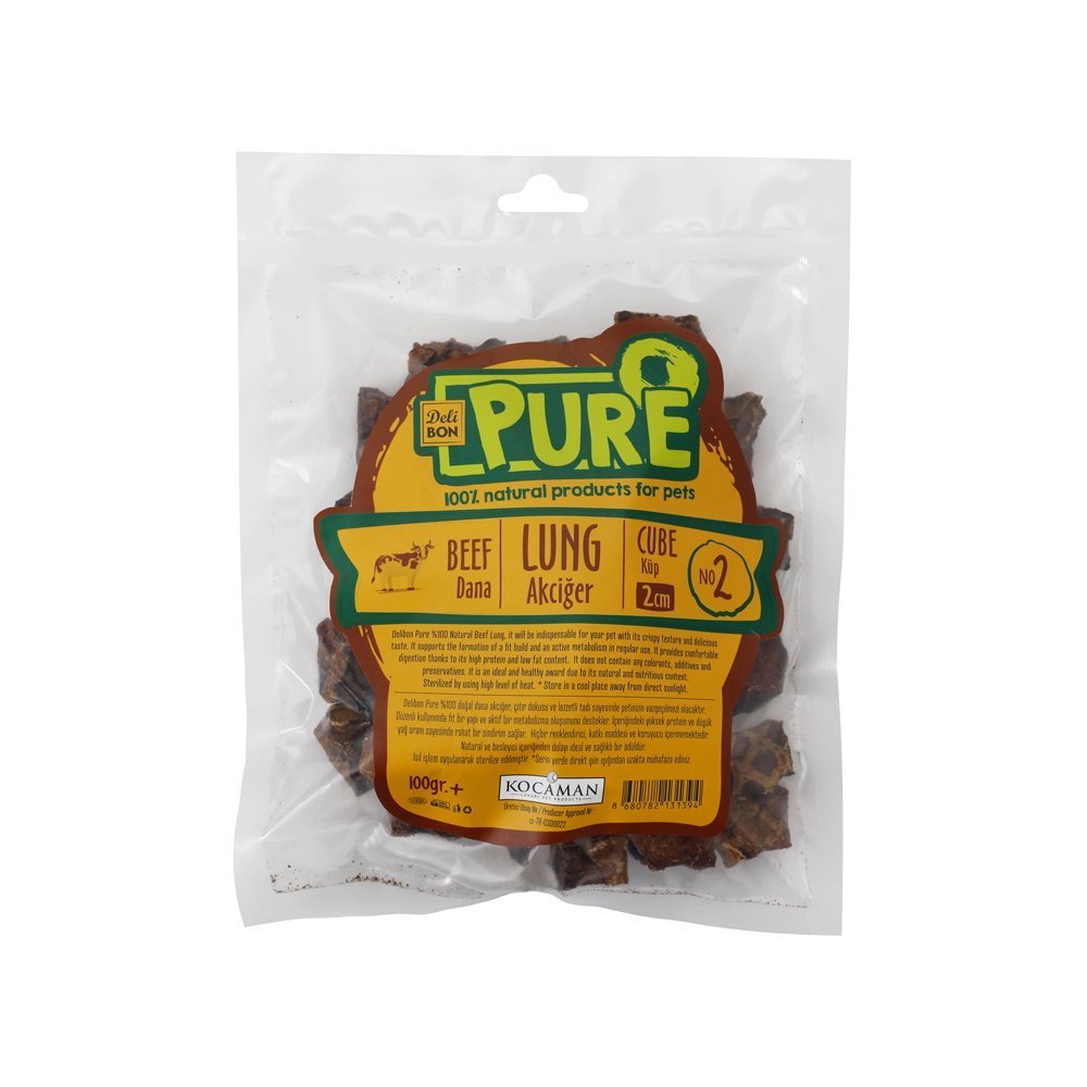 Delibon Pure Dana Kurutulmuş Ödül Akciğer 2 Cm 100 Gr