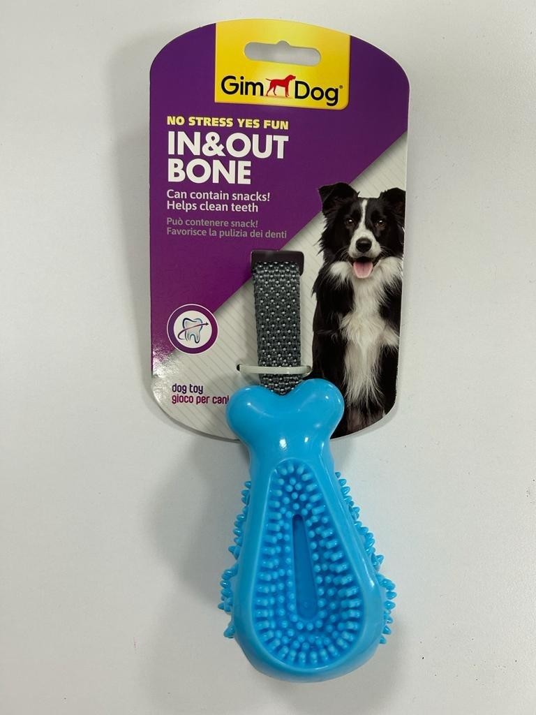 GimDog Kemik Şeklinde Çekiştirmeli Köpek Ödül Oyuncağı Mavi