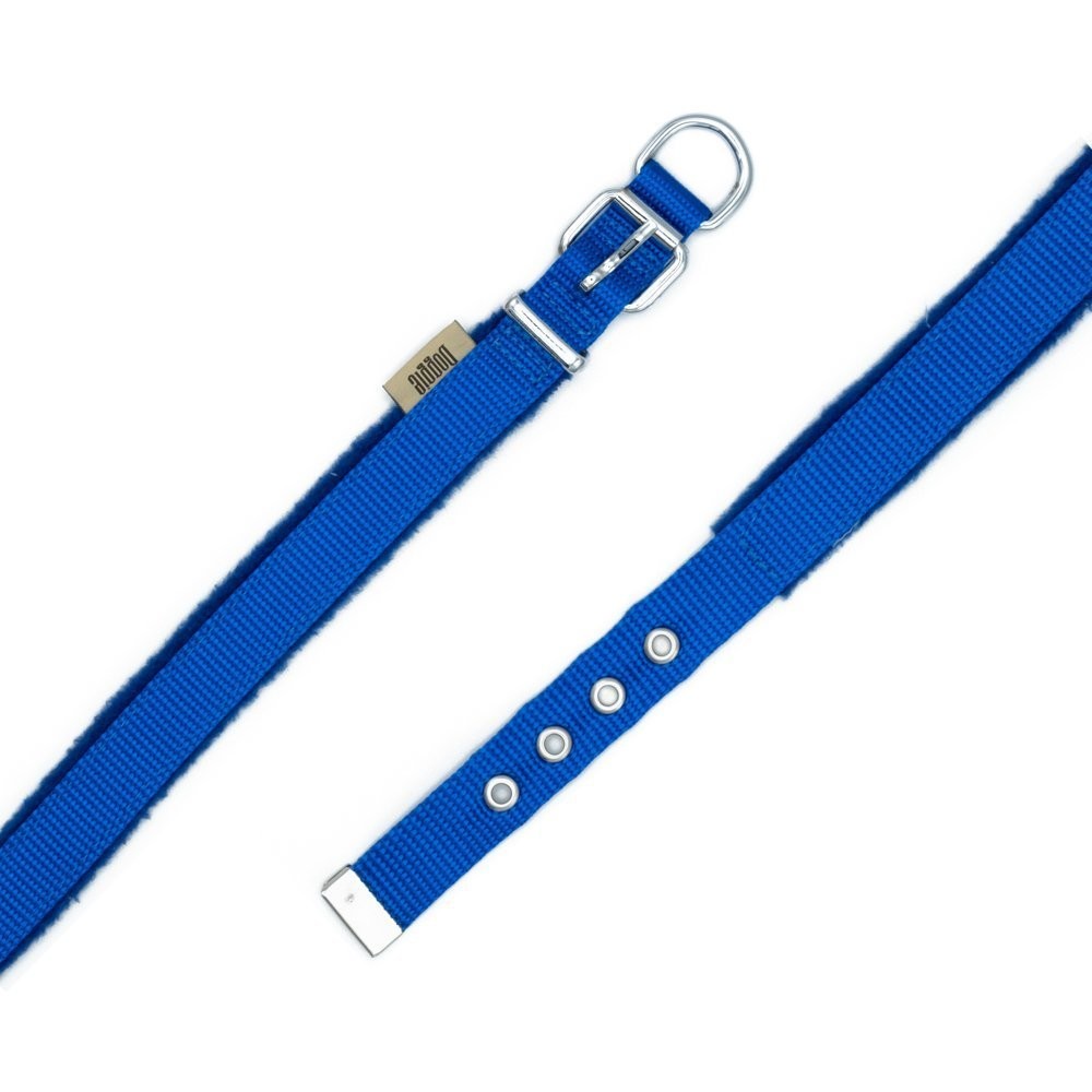 Doggie Polar Dokumadan El Yapımı Köpek Boyun Tasması 2x35-40 Cm Royal Mavi