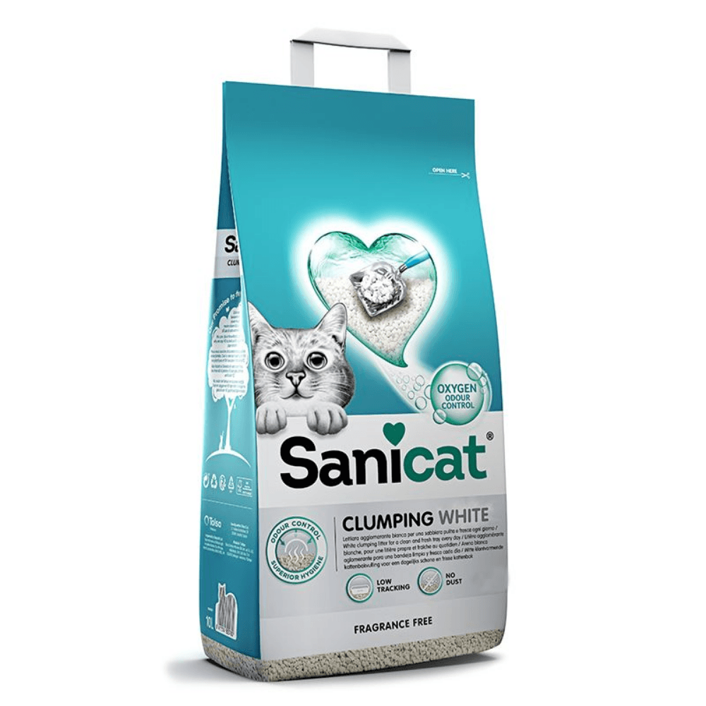 Sanicat Kedi Kumu Koku Kontrollü Topaklaşan Beyaz Tanecikli 10 Lt