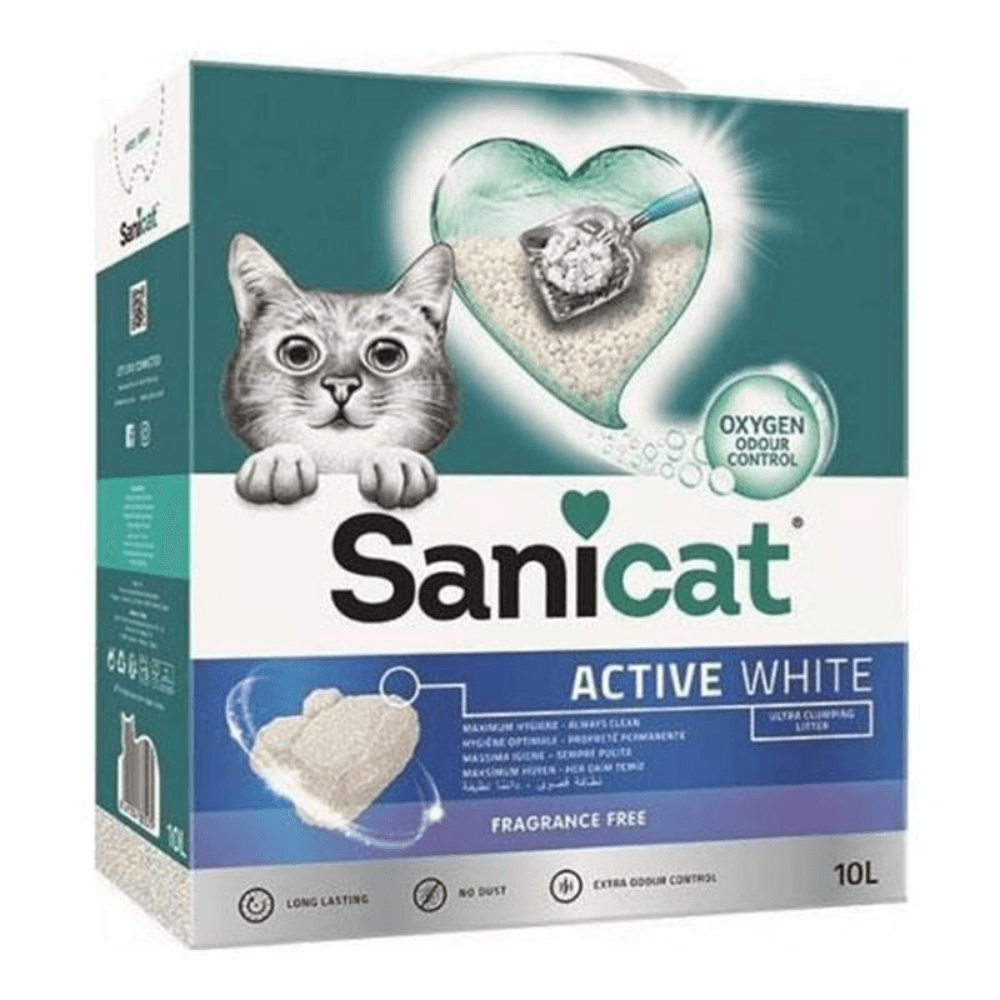 Sanicat Active White Ultra Topaklanan Kedi Kumu 10 Lt.