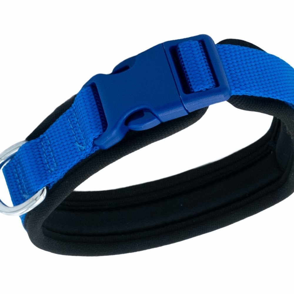 Doggie Havalı Dokumadan El Yapımı Köpek Boyun Tasması 2.5x40-50 Cm Royal Mavi