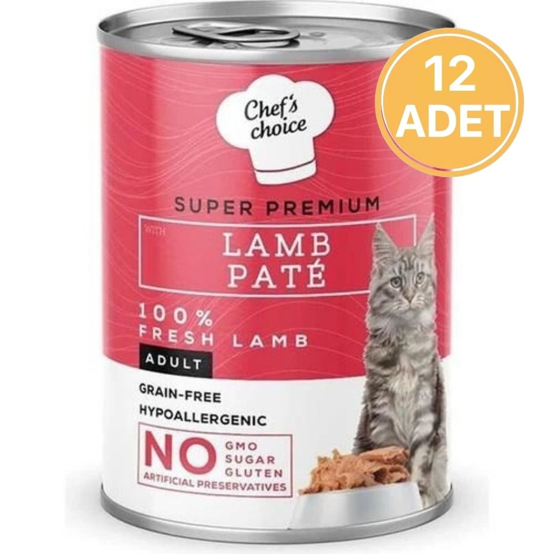 Chefs Choice Tahılsız Kuzu Etli Ezme Kedi Konservesi 400 Gr (12 Adet)