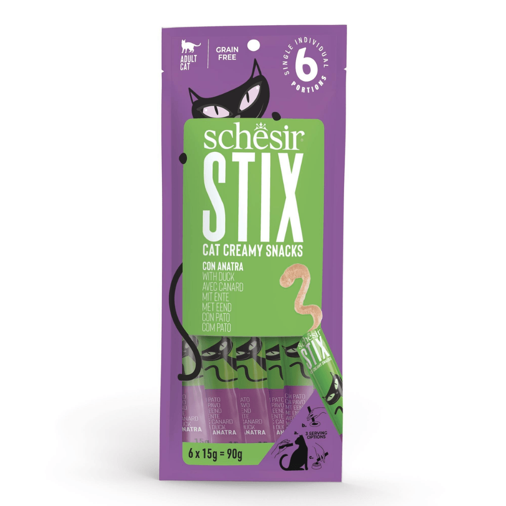 Schesir Stix Ördekli Krem Kedi Ödülü 6 x 15 G