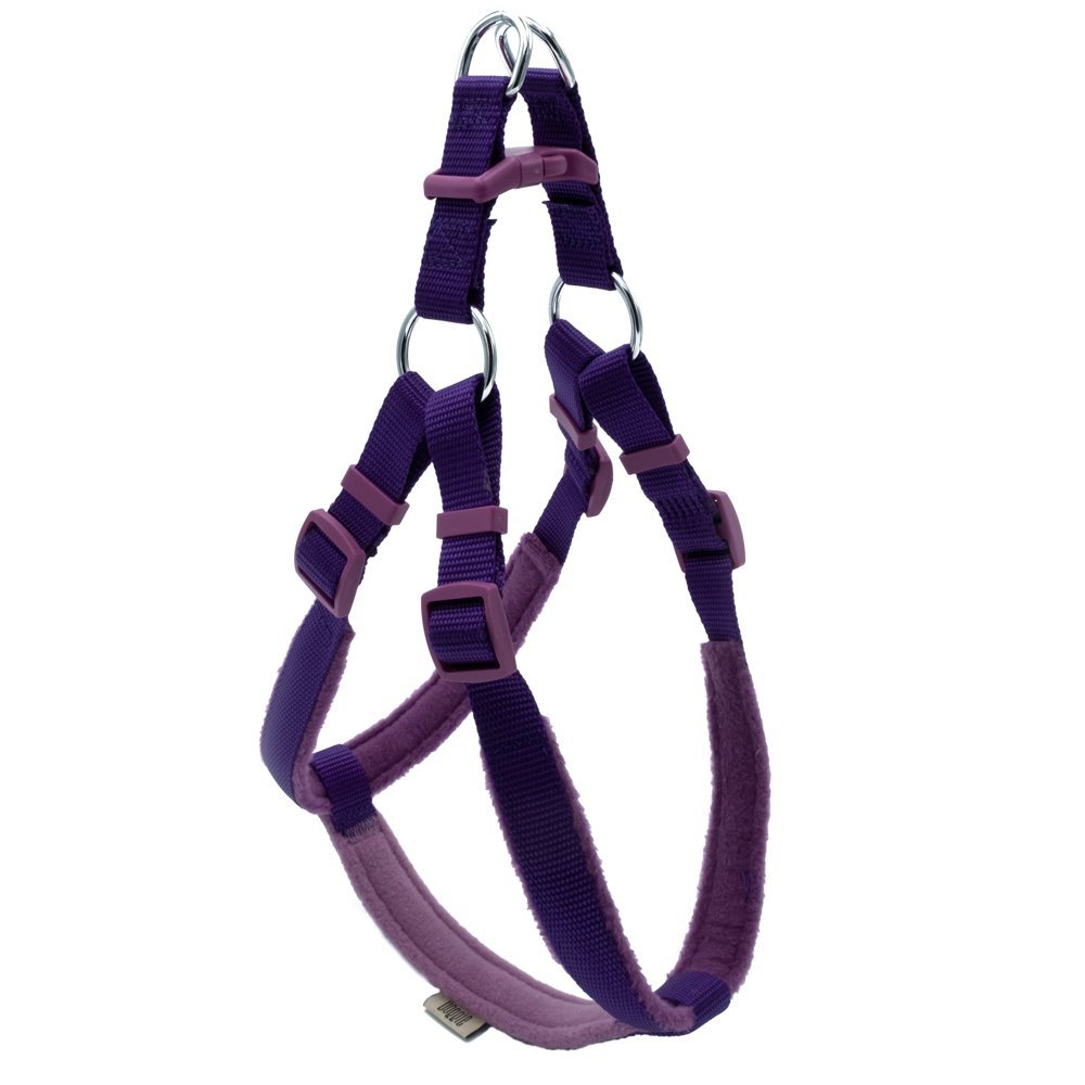 Doggie Polar Dokumadan El Yapımı Ronin Model Köpek Göğüs Tasması L-2x55-65 Cm Mor
