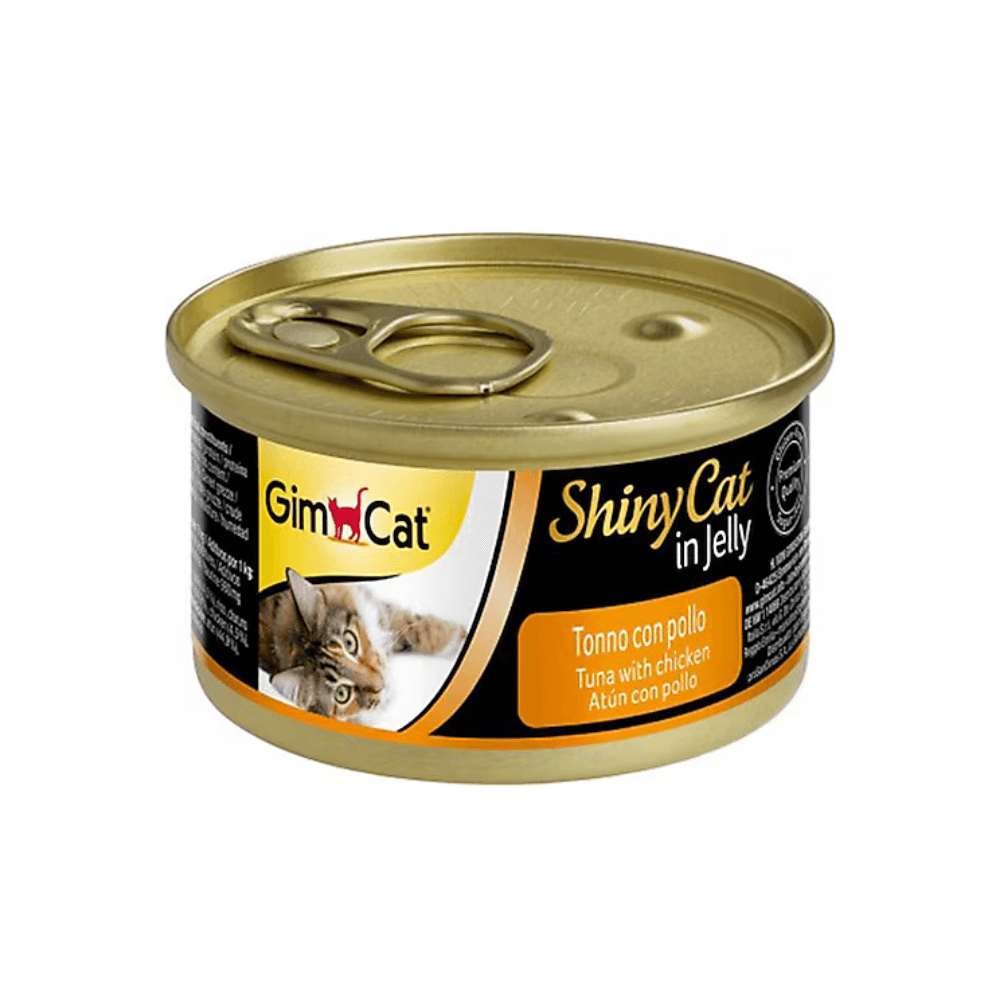 Gimcat Shiny Cat in Jelly Ton Balıklı ve Tavuklu Yetişkin Kedi Konservesi 70 Gr ( 24 ADET )