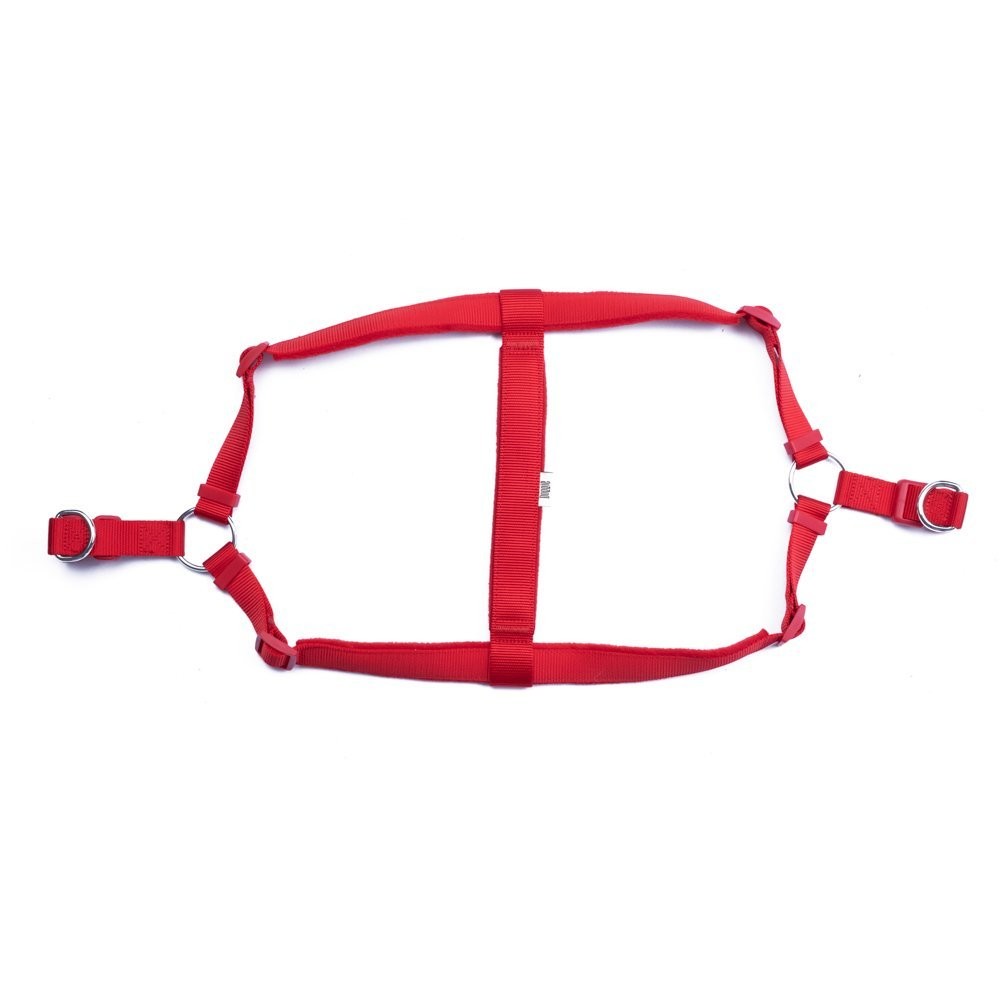 Doggie Polar Dokumadan El Yapımı Ronin Model Köpek Göğüs Tasması XXL-2.5X70-80 Cm Kırmızı
