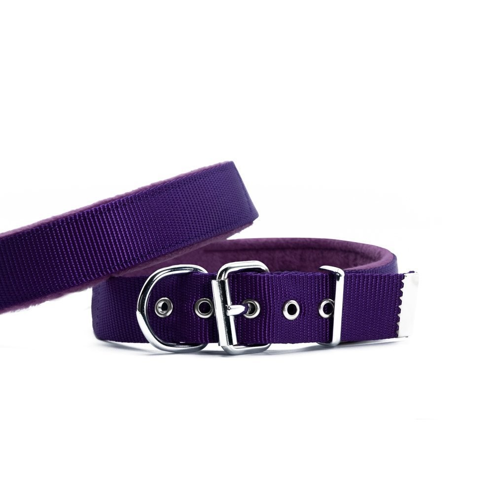 Doggie Polar Dokumadan El Yapımı Köpek Boyun Tasması 3x47-55 Cm Mor