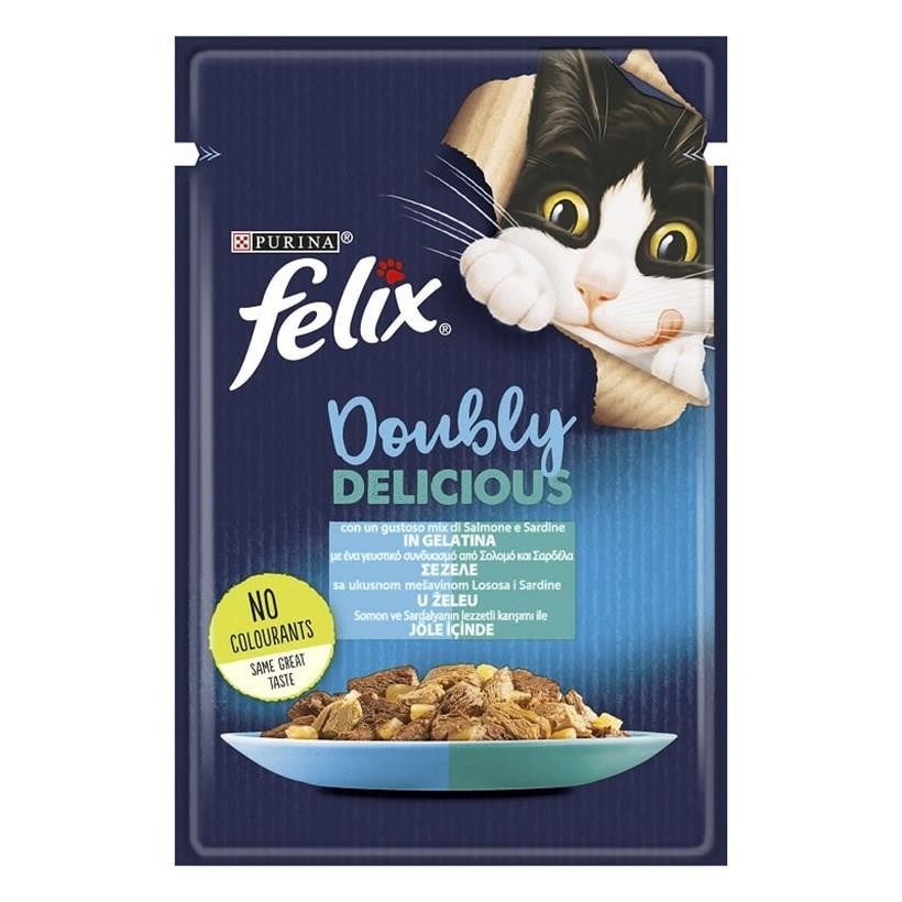 Felix Çifte Lezzet Somon ve Sardalyalı Kedi Konservesi 85 Gr