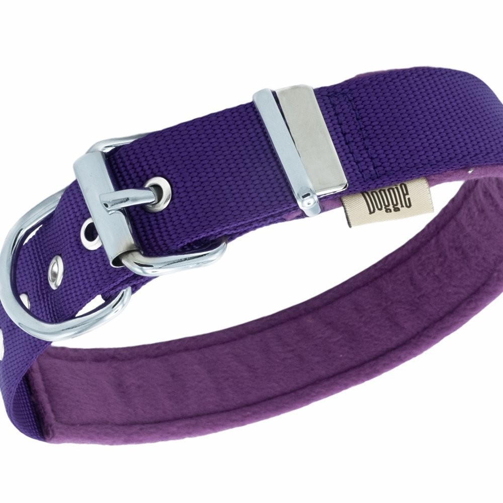 Doggie Polar Dokumadan El Yapımı Köpek Boyun Tasması 3x47-55 Cm Mor