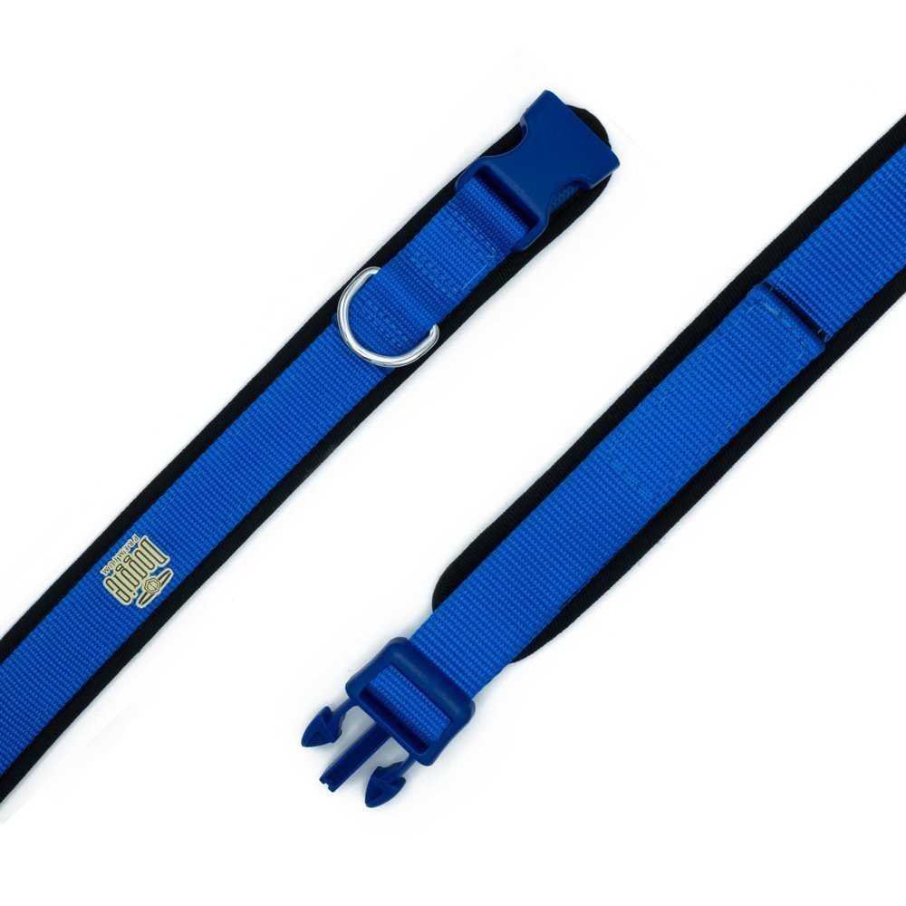 Doggie Havalı Dokumadan El Yapımı Köpek Boyun Tasması 2.5x40-50 Cm Royal Mavi