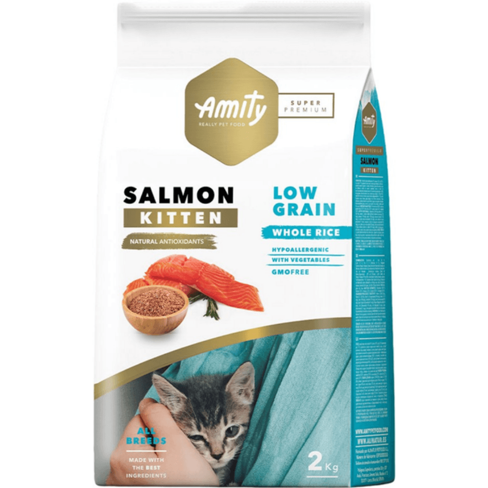 Amity Süper Premium Düşük Tahıllı Somonlu Yavru Kedi Maması 2 Kg