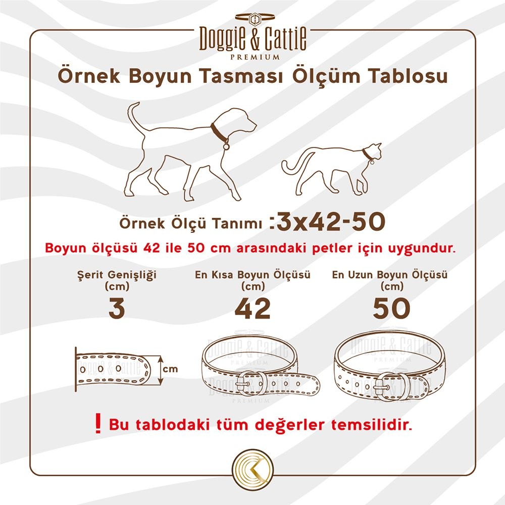 Doggie Yağlı Gerçek Deriden El Yapımı Köpek Boyun Tasması 3.5x52-60 Cm Yağ Yeşili