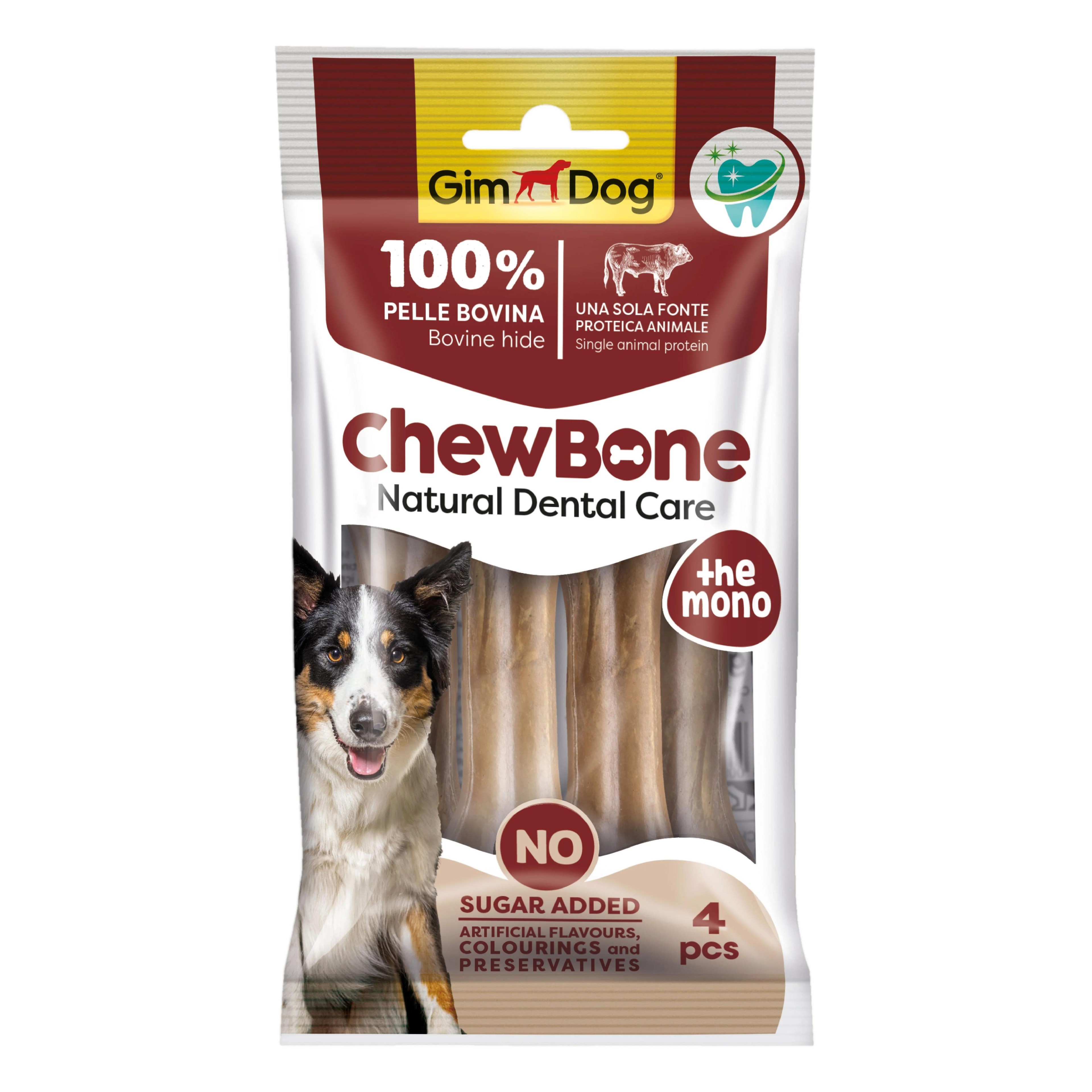GimDog Chew Bones Press Köpek Çiğneme Kemiği 3.5’’ 80 Gr Naturel (4 Adet)