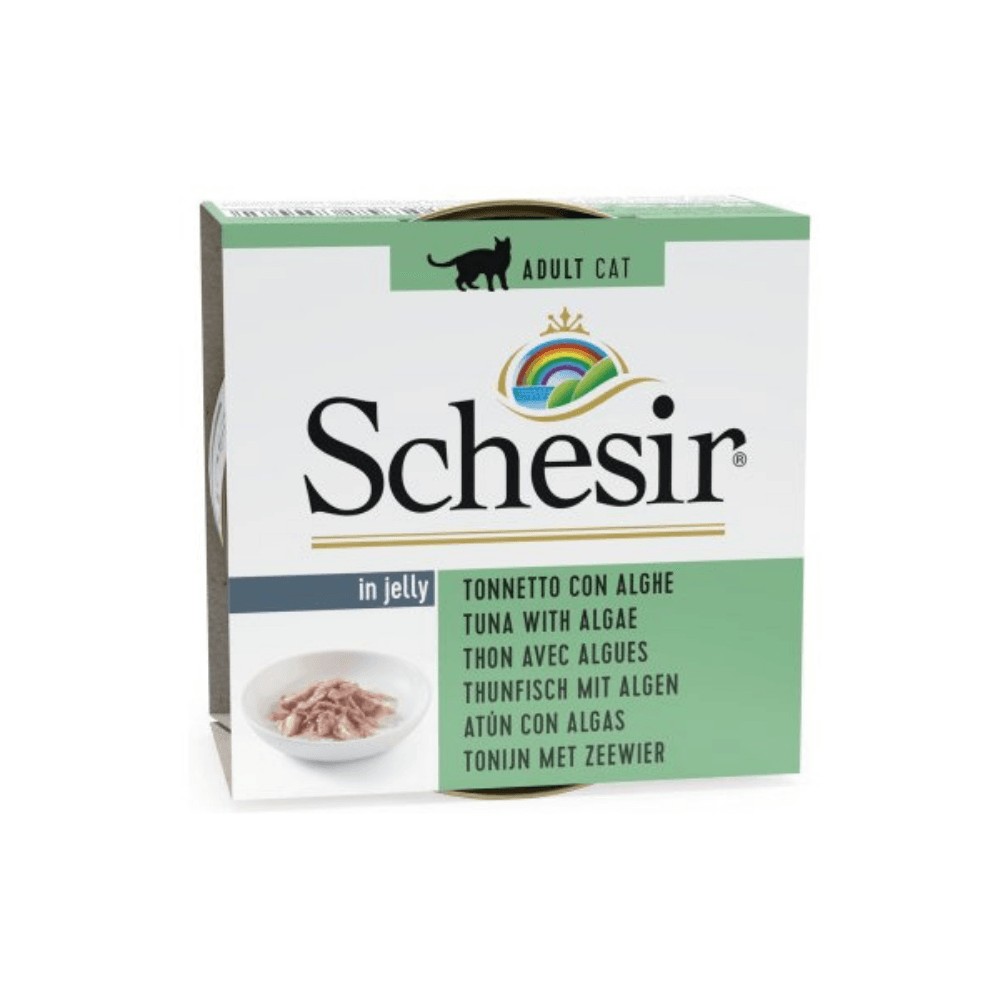 Schesir Jöleli Ton Balıklı ve Deniz Bitkili Yetişkin Kedi Konservesi 85 Gr