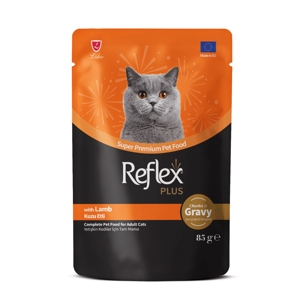 Reflex Plus Sos Et Parçacıklı Kuzu Etli Yaş Yetişkin Kedi Maması 85 G