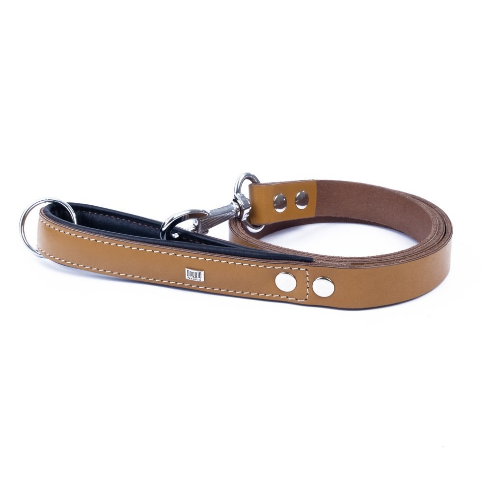 Doggie Firstclass Gerçek Deriden El Yapımı Köpek Gezdirme Kayışı 2.5x120 Cm Camel