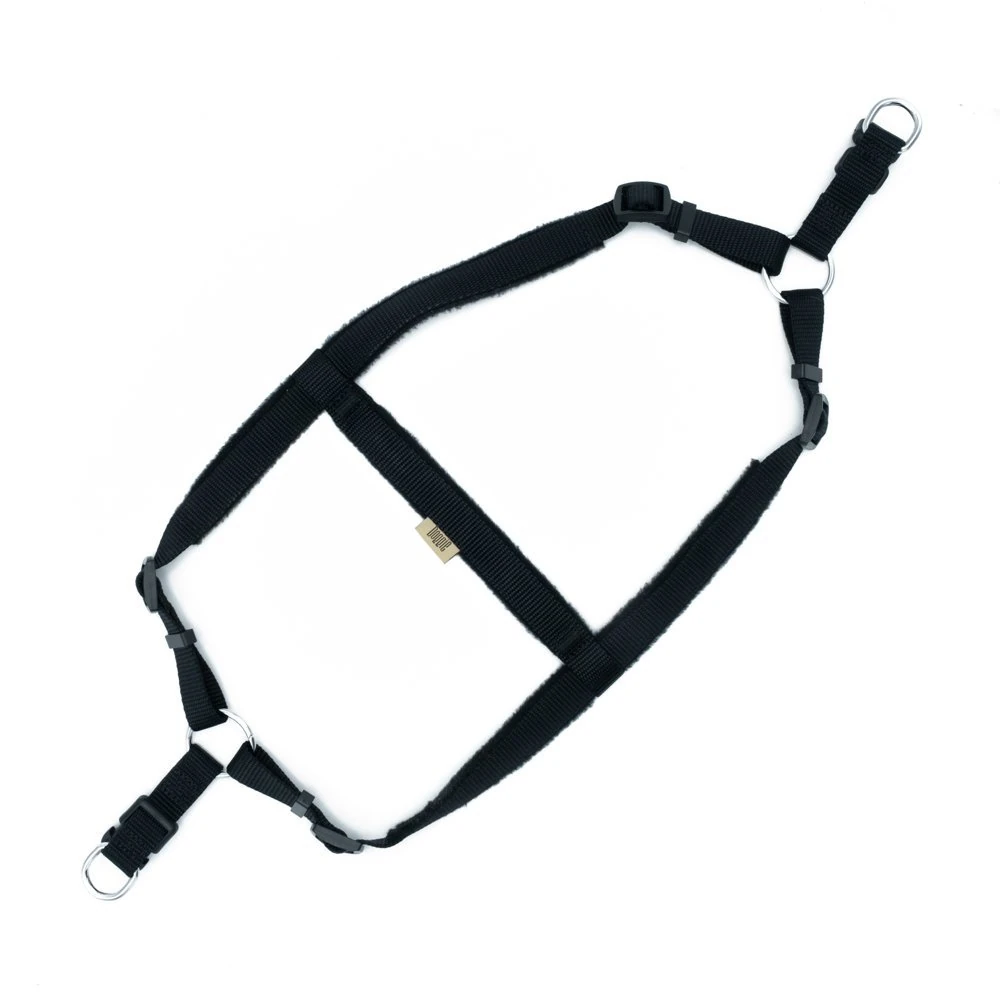 Doggie Polar Dokumadan El Yapımı Ronin Model Köpek Göğüs Tasması L-2x55-65 Cm Siyah