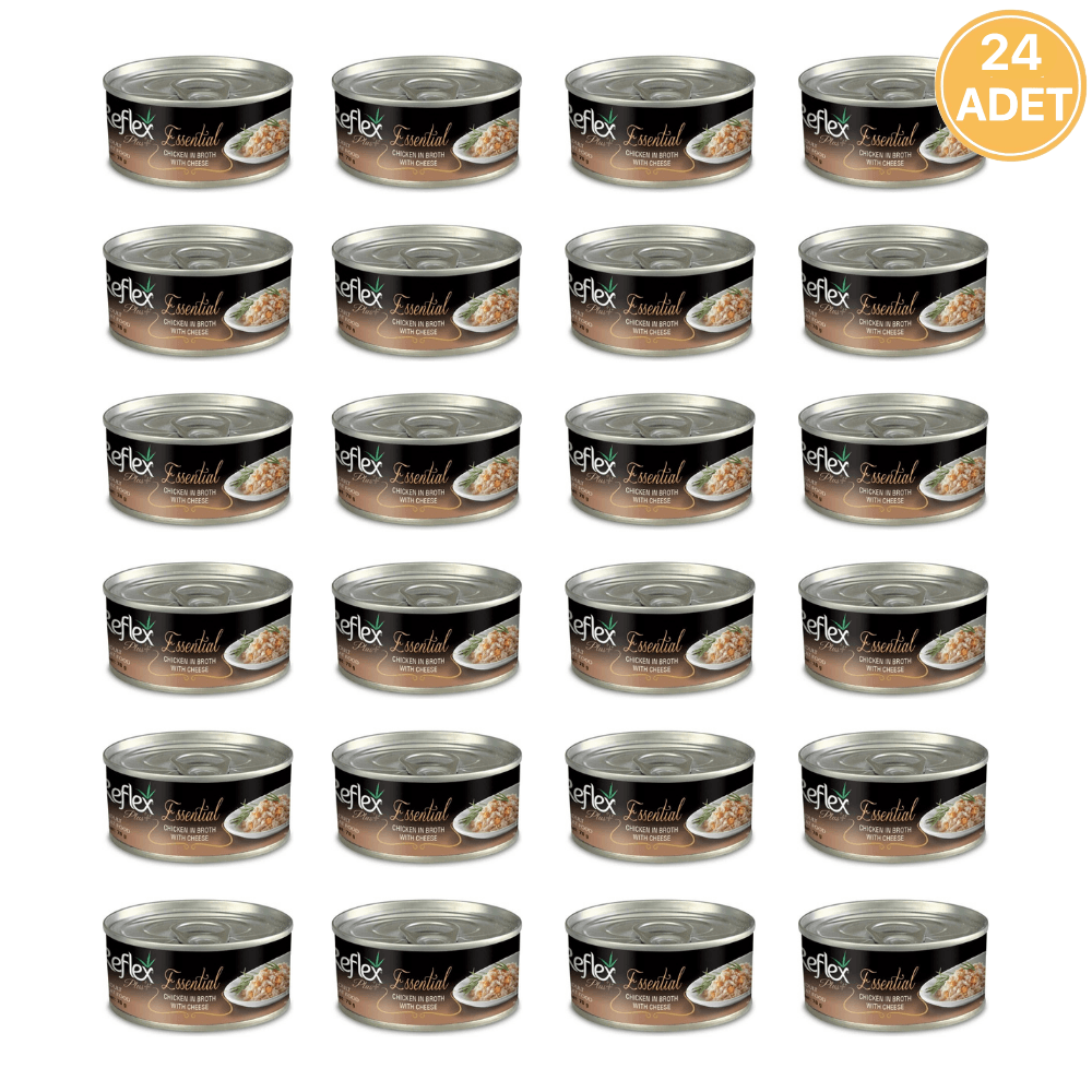 Reflex Plus Essential Tavuk Etli Peynirli Kedi Yetişkin Konservesi 70 Gr (24 Adet)