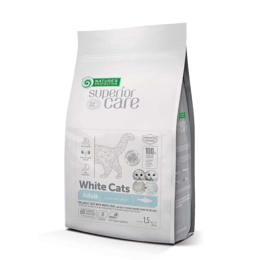 Natures Protection White Cats Ringa Balıklı Beyaz Tüylü Yetişkin Kedi Maması  1.5 Kg