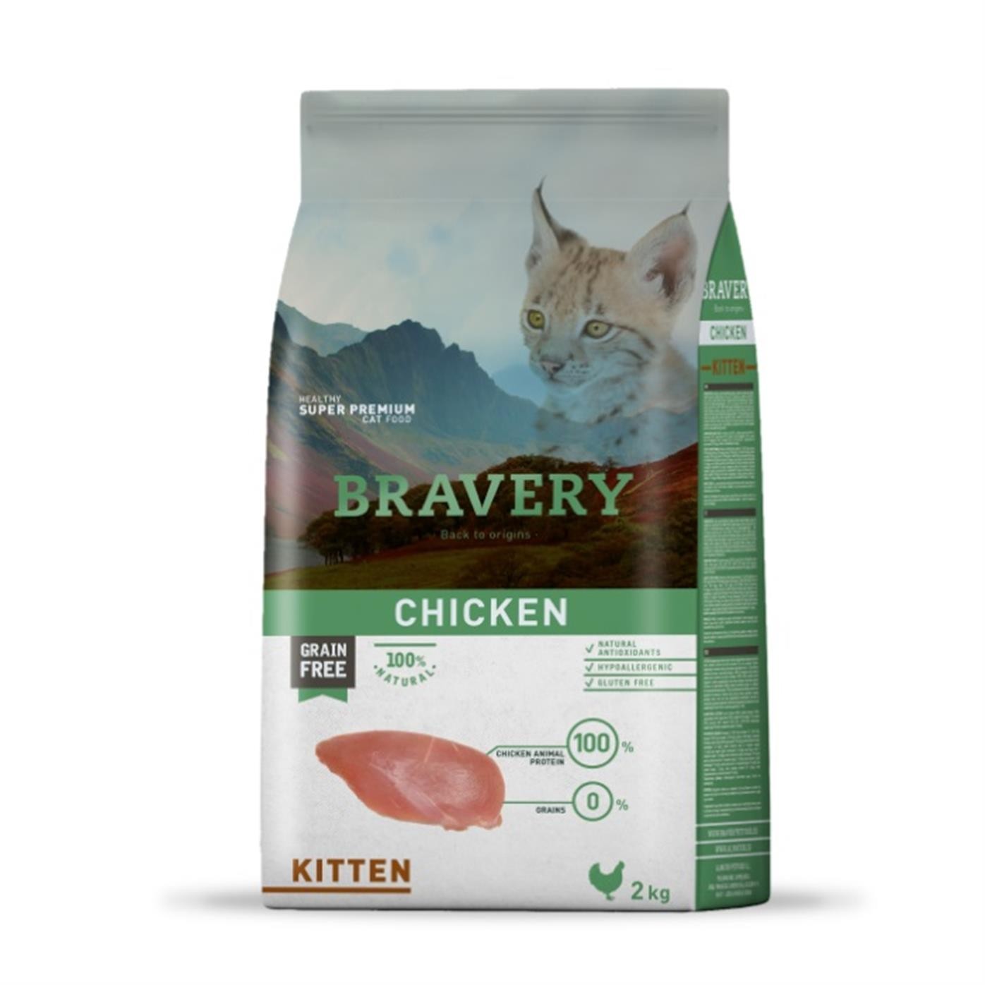 Bravery Tahılsız Kitten Tavuk Etli Yavru Kedi Maması 2 Kg