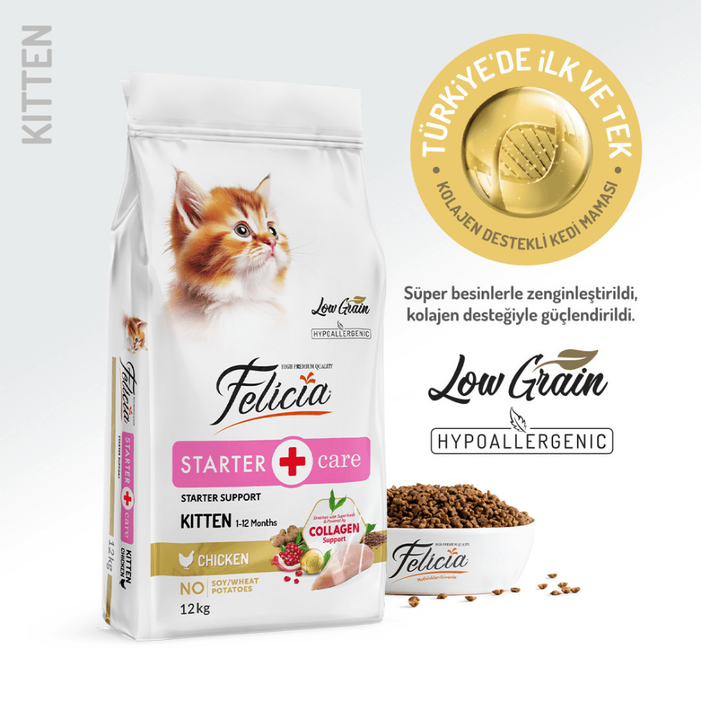 Felicia Tavuk Etli ve Hamsili Yavru Kedi Maması 12 Kg