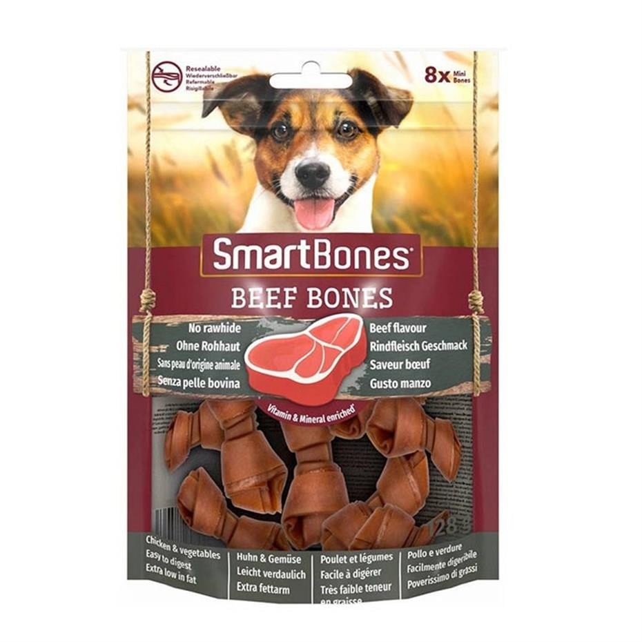 Smart Bones Sığır Etli Mini Düğüm Kemik 128 Gr (8 Adet)