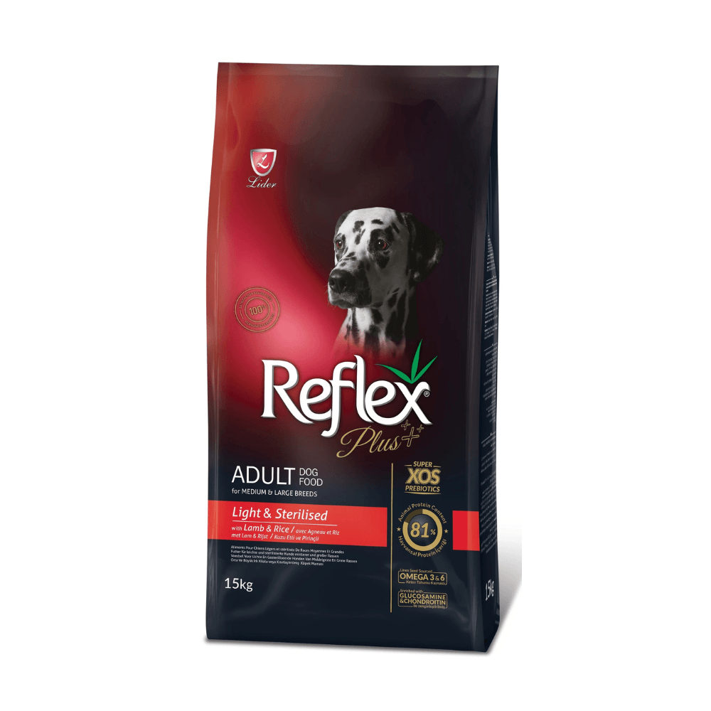 Reflex Plus Light (Diyet) Kuzu Etli Orta ve Büyük Irk Kısırlaştırılmış Köpek Maması 15 Kg