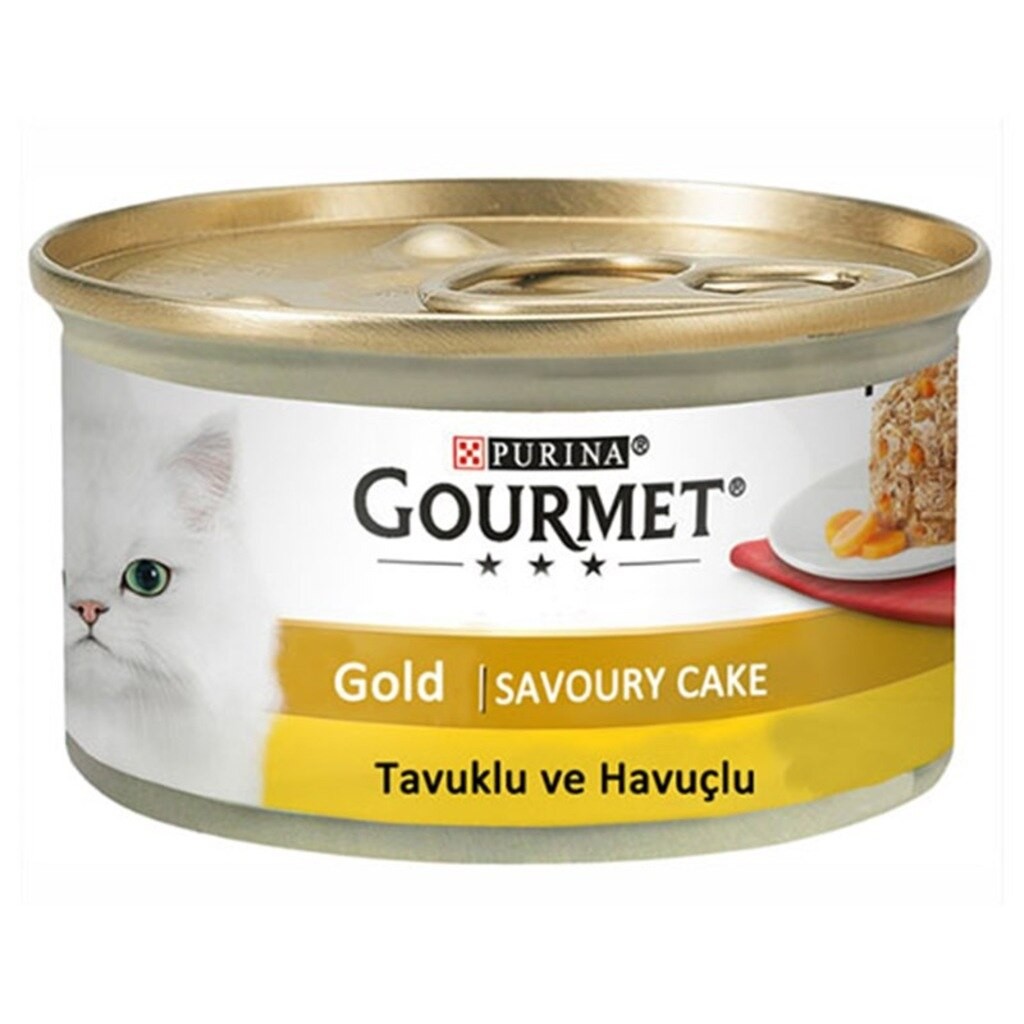 Gourmet Gold Savoury Cake Tavuk Etli Havuçlu Konserve Yetişkin Kedi Maması 85 Gr