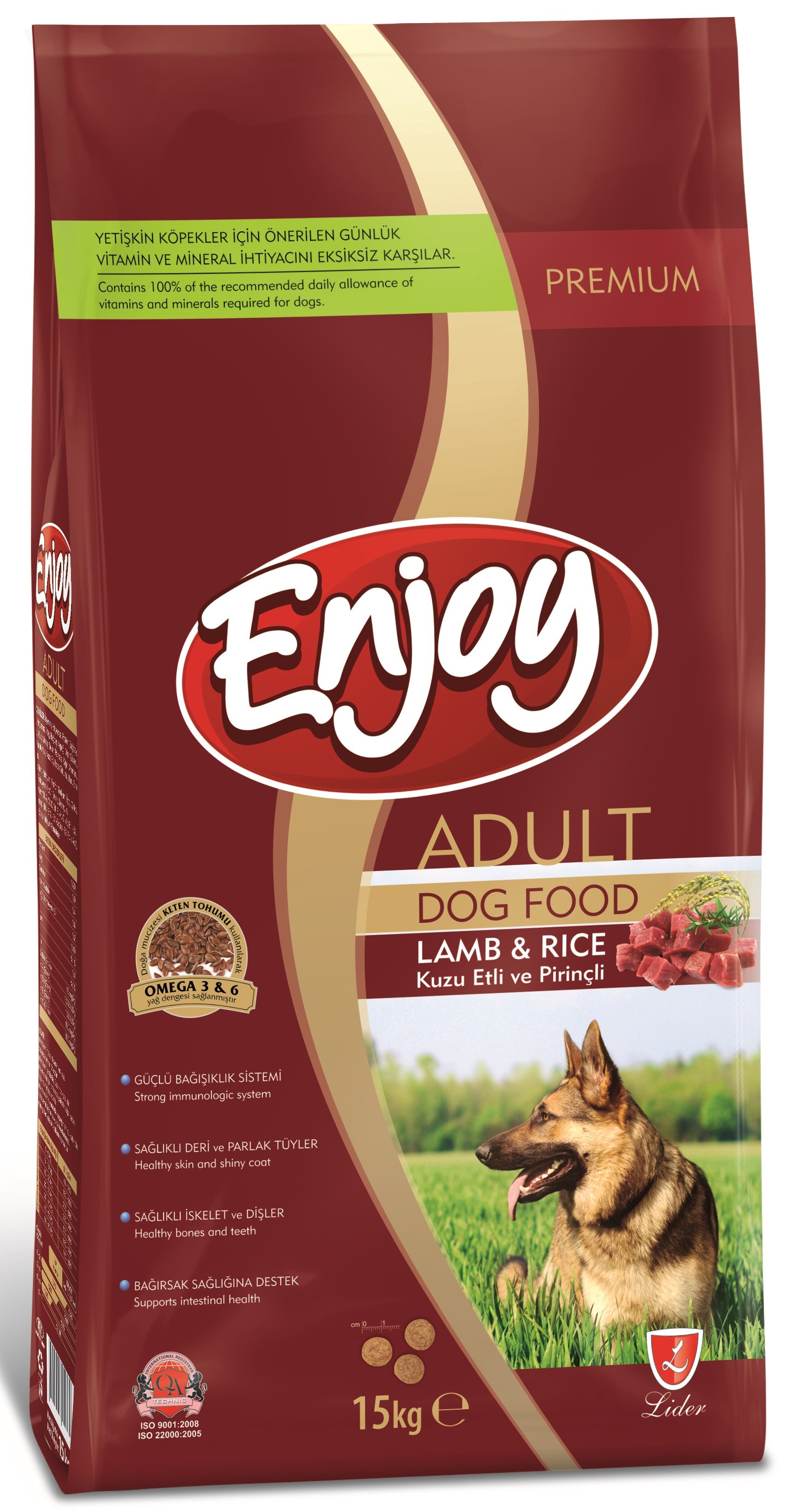 Enjoy Kuzu Etli Yetişkin Köpek Maması 15 Kg