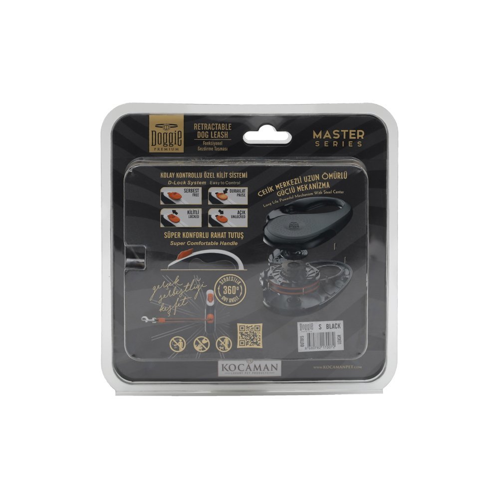 Doggie Master S Otomatik Tasma 5 M Siyah