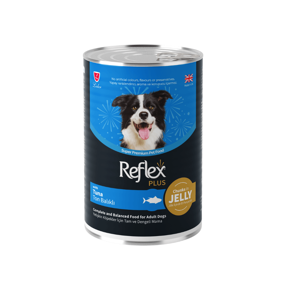 Reflex Plus Jöle İçinde Et Parçacıklı Ton Balıklı Yetişkin Köpek Konservesi 400 Gr