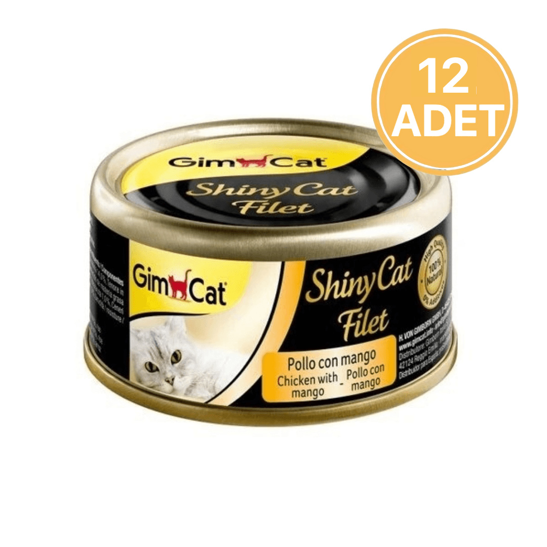 Gimcat Shiny Cat Fileto Tavuklu ve Mango Konserve Yetişkin Kedi Maması 70 Gr (12 Adet)