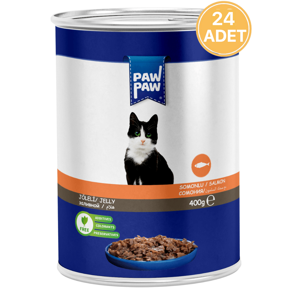 Paw Paw Pate Somonlu Yetişkin Kedi Konservesi 400 gr (24 ADET)