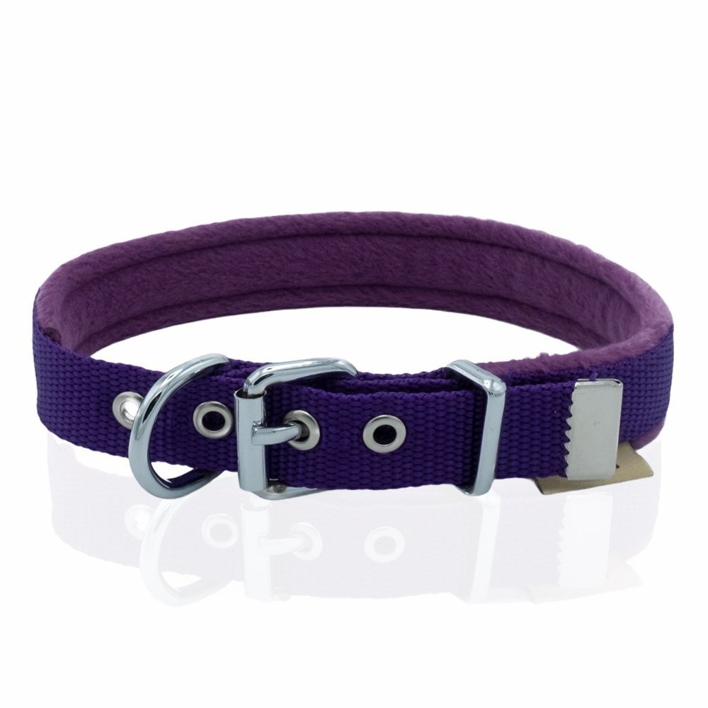 Doggie Polar Dokumadan El Yapımı Köpek Boyun Tasması 2x35-40 Cm Mor