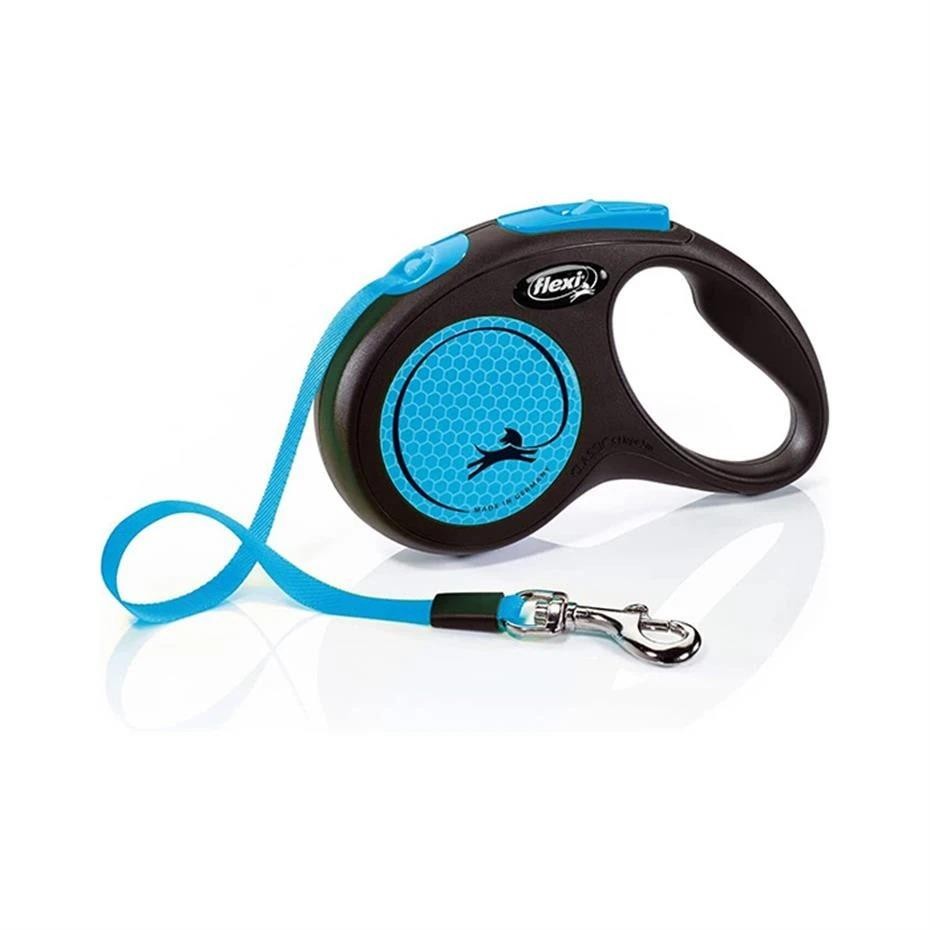 Flexi New Neon 5M Şerit Köpek Gezdirme Tasması S Mavi