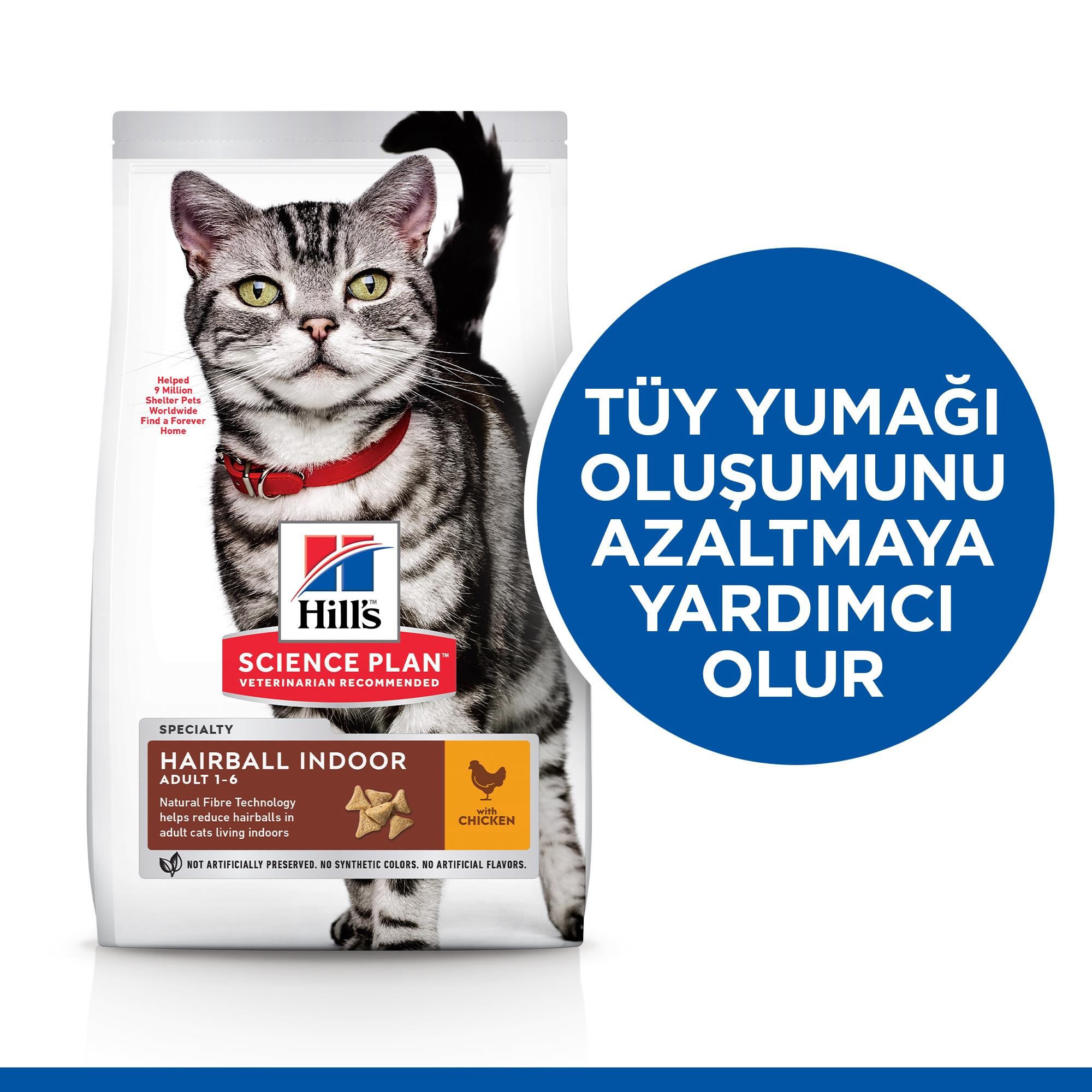 Hill's Hairball & Indoor Tavuk Etli Yetişkin Kedi Maması 1.5 Kg