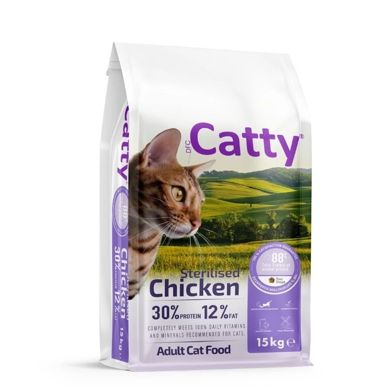 Catty Tavuklu Kısırlaştırılmış Yetişkin Kedi Maması 15 Kg