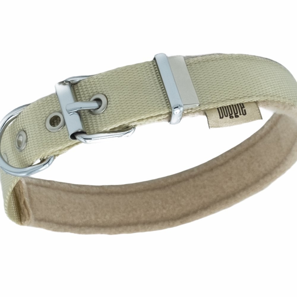 Doggie Polar Dokumadan El Yapımı Köpek Boyun Tasması 2.5x42-50 Cm K.Haki