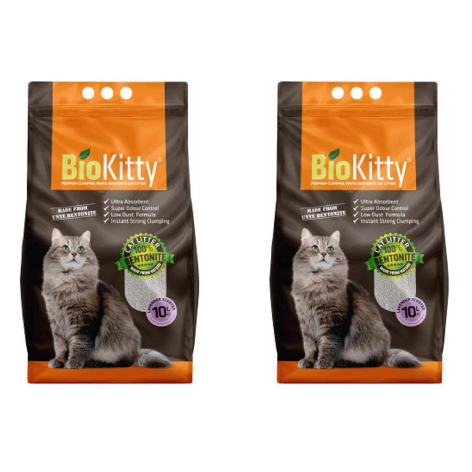 BioKitty Lavantalı Doğal İnce Taneli Topaklanan Kum 10 Lt (2 Adet)