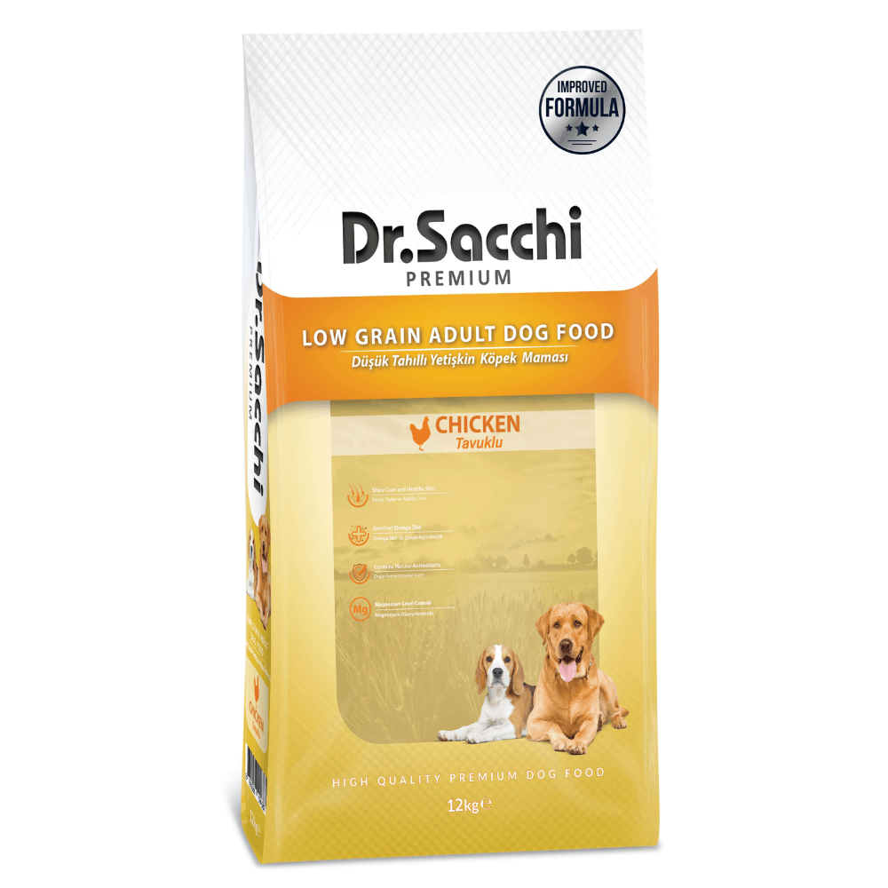 Dr.Sacchi Düşük Tahıllı Tavuklu Yetişkin Köpek Maması 12 Kg