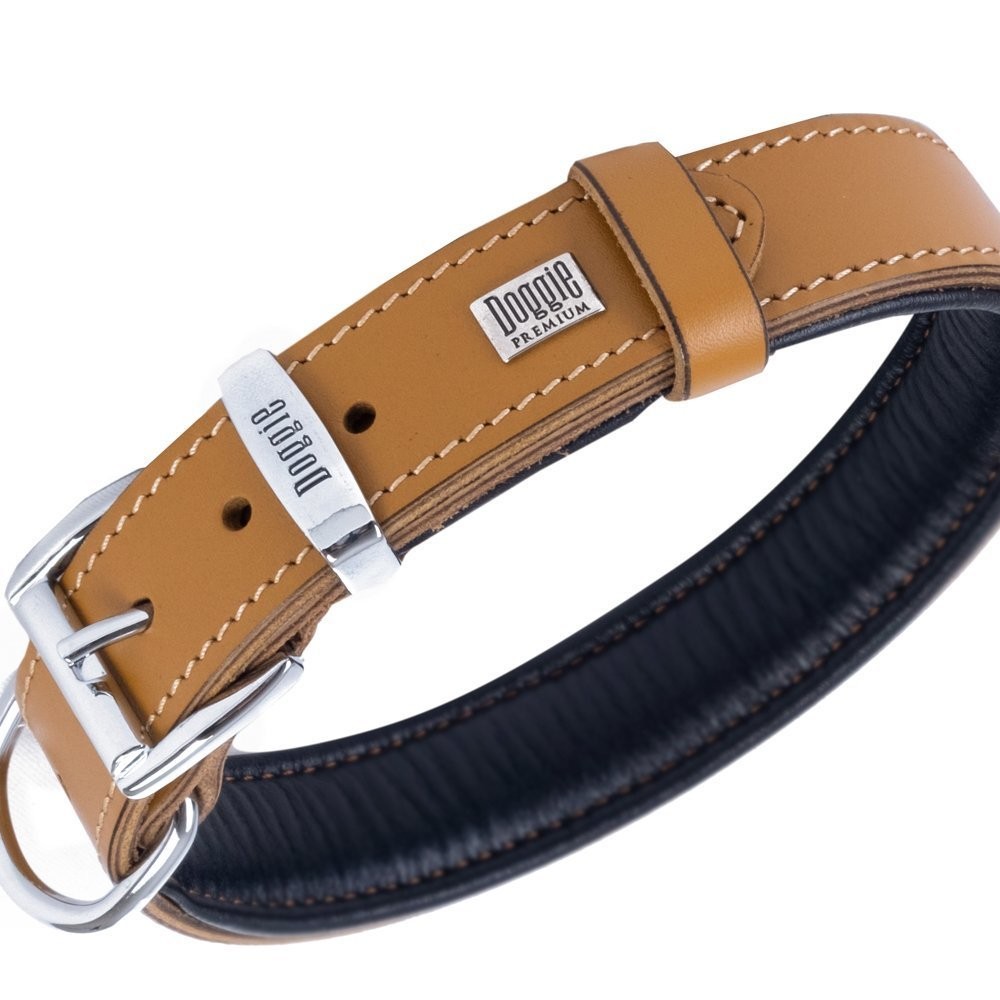 Doggie Firstclass Gerçek Deriden El Yapımı Köpek Boyun Tasması 3.5x47-55 Cm Camel