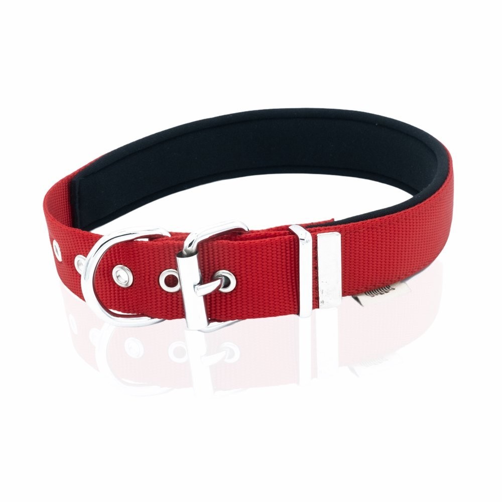 Doggie Comfort Yumuşak Dokuma Köpek Boyun Tasması M 3x42-50 Cm Kırmızı