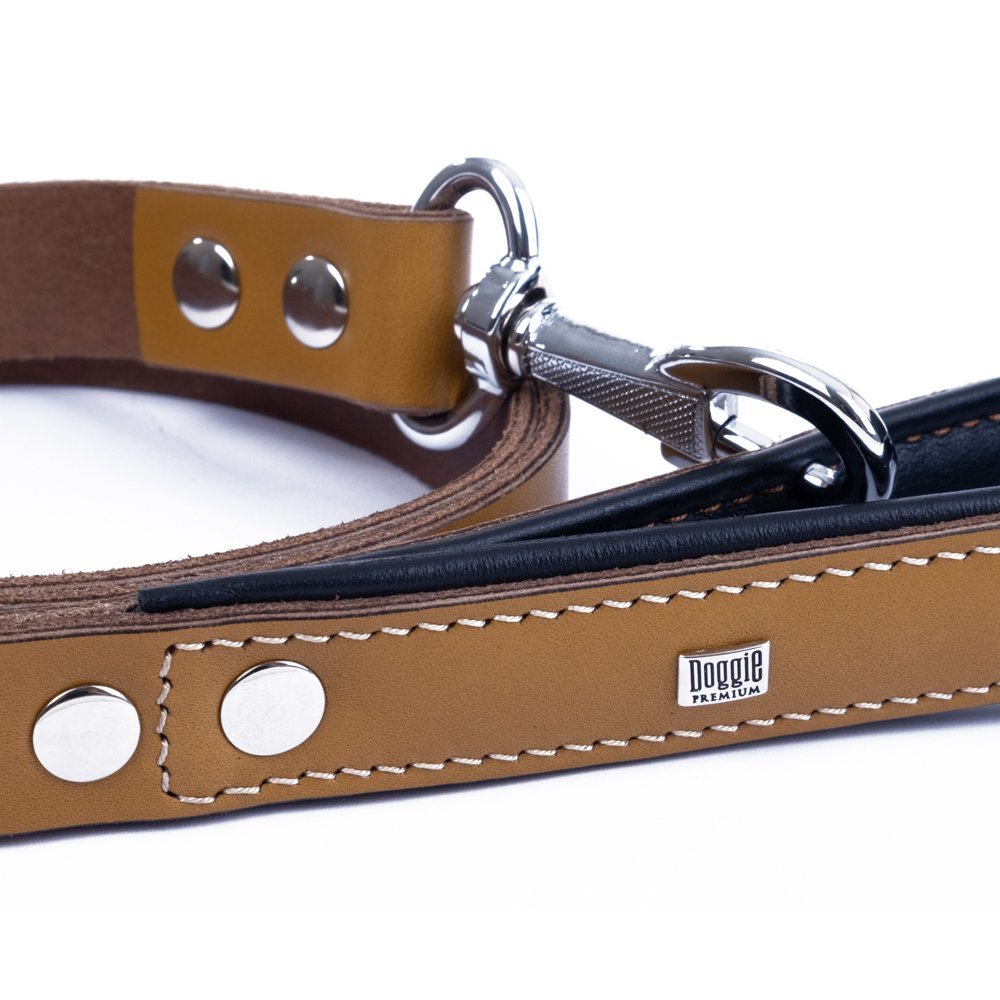 Doggie Firstclass Gerçek Deriden El Yapımı Köpek Gezdirme Kayışı 2.5x120 Cm Camel