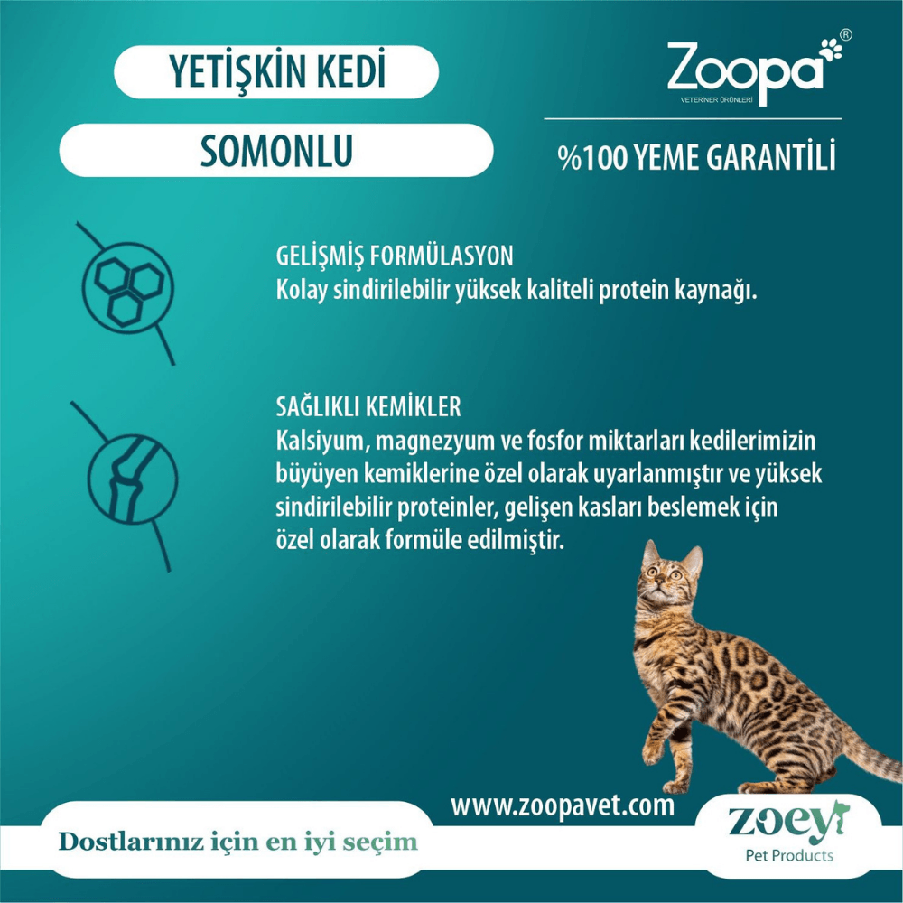 Zoey Somonlu Yetişkin Kedi Maması 15 KG